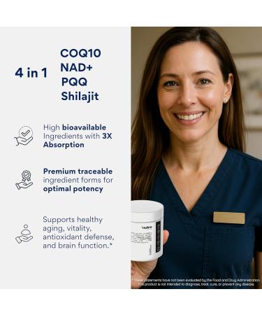 NutraHerbs - Advanced NAD+ Complex with 300mg NR + 200 mg Ubiquinol CoQ10 & 10 mg PQQ | Mitochondrial Support for Cellular Energy Mental Clarity & Focus | Enhanced Bioavailability | 60 Capsules - Buy Online on GoSupps.com