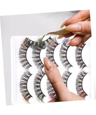 minkissy 20 Pairs Color Five Pairs of Eyelashes Fluffy Colored False Eyelashes Cosplay Lashes Half Colored Eyelashes Fluffy Eye Lashes Glitter Lashes Cat Halloween Set Imitation - Buy Online on GoSupps.com