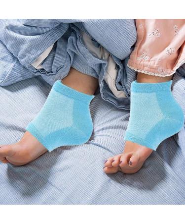 ZYBHMJE 2 Pairs Gel Heel Socks Soft Moisturizing Socks Gel Lining Infused with Essential Oils and Vitamins for Dry Hard Cracked Skin Moisturizing Day Night Care Skin (Blue+Pink) - Buy Online on GoSupps.com