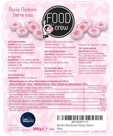 WeddingTree Rocks sweets pink in a Star shape - flavoured rock 500 g - sweets for a wedding favours or as table decoration at baptism holy communion or Birthdays - sweet rock - Buy Online on GoSupps.com