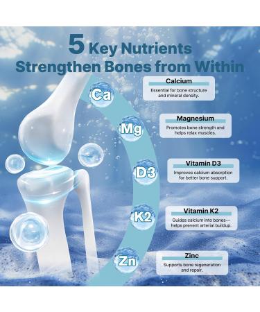 6-in-1 Liposomal Calcium 600 mg Vitamin D3 & K2 Plant Based Vegan Liquid Algae Ca-lcium & Magnesium Zinc D3 5000 IU Supplement + K2 MK7 + Methyl B12 Maximum Absorption for Bone Heart&Immune Health - Buy Online on GoSupps.com