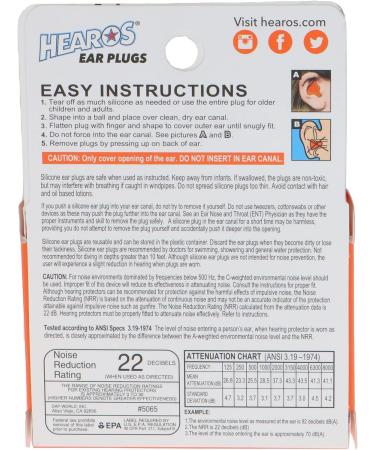 HEAROS Reusable Kids Ear Plugs for Swimming - Waterproof Comfortable Floating Silicone Putty Moldable One Size 6 Pairs with Case NRR 22 Hearing Protection - Buy Online on GoSupps.com