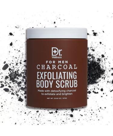 Dr. Wellness Body Scrub for Men | Ultimate Charcoal Exfoliating Wash | 23 oz | All Skin Types - Buy Online on GoSupps.com
