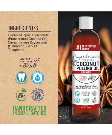 Coconut Oil Pulling Mouthwash - 100% Pure & Natural Non-GMO Ayurvedic with Refreshing Cinnamon | Best for Teeth & Gums - Buy Online on GoSupps.com