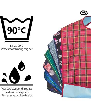 BauGaa L tzchen - Water-Repellent Adult Bib with Collecting Shell & Push Button Clasp | Washable Clothing Protection for Seniors | Large Reusable Black Butterfly - Buy Online on GoSupps.com