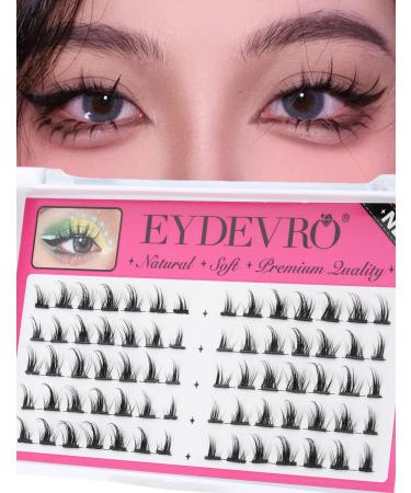 Individual Manga Lashes Natural Look False Eyelashes Anime Cosplay Mink Eye Cluster Spiky Lashes Wispy Fake Eyelashes by EYDEVRO (70 Clusters) 07B