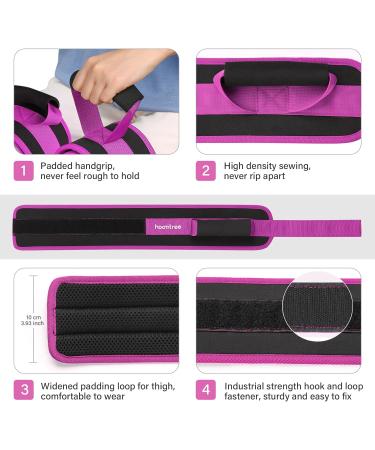 Hoomtree Leg Lifter Strap Set of 2 for Limited Mobility Thigh Lifter Strap with Padded Grip and Loop Knee Hip Surgery Recovery Aids for Disabled Eldly Get in and Out of Bed Car Wheelchair 2 pack Pink - Buy Online on GoSupps.com