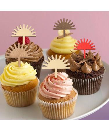 BOOMPA Wooden Half Sun Cupcake Toppers First Trip Around The Sun Boho 1st Birthday Cupcake Toppers Sunshine Party Decor Sun Themed Birthday Cake Toppers Set Of 8 You Are My Sunshine Party Decor - Buy Online on GoSupps.com