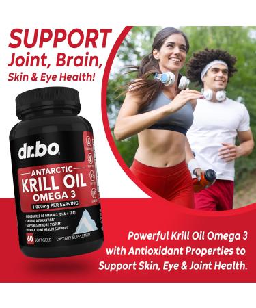 Krill Oil Omega 3 500mg - Antarctic Krill Oil 1000mg Softgels Capsules EPA DHA Astaxanthin Phospholipids - Omega 3 Fatty Acids Supplements Natural Pure Supplements for Women & Men - 60 Softgels - Buy Online on GoSupps.com
