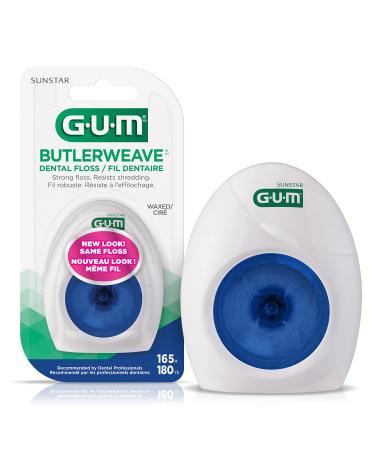GUM ButlerWeave Dental Floss Waxed 165M 165.00 m (Pack of 1) Waxed
