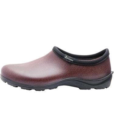 Sloggers Men's Waterproof Garden Shoe | Brown Leather Slip-On Clogs, Size 12 - Buy Online on GoSupps.com