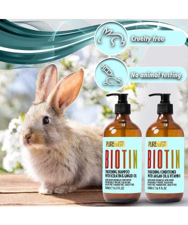 Biotin Shampoo and Conditioner Set with Argan Oil - Promotes Hair Growth and Fights Hair Loss - Sulfate Free Formula - Buy Online on GoSupps.com