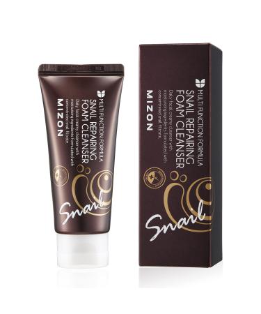 [MIZON] SNAIL REPAIRING FOAM CLEANSER (60 ml) Korean Skincare - Gentle Facial Cleanser - Pore and Blackhead Care - Snail Slime Extract - Daily Radiance and Regeneration