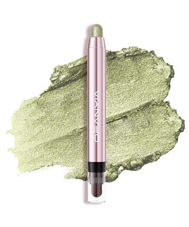 Lucoss Cream eyeshadow pen highly pigmented eyeshadow pen pearl-gloss-silk-silk-lid shadow pen waterproof long-lasting eye highlighter stick (#06 grass green)
