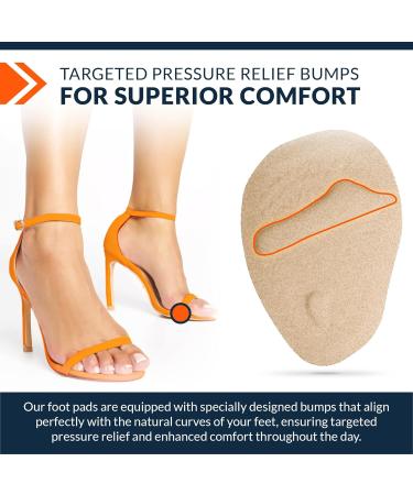 Fixic Ball of Foot Cushions for Women - 2 Pairs Metatarsal Pads for High Heel Comfort & Pain Relief - Beige Heel Inserts for All Shoe Sizes - Buy Online on GoSupps.com