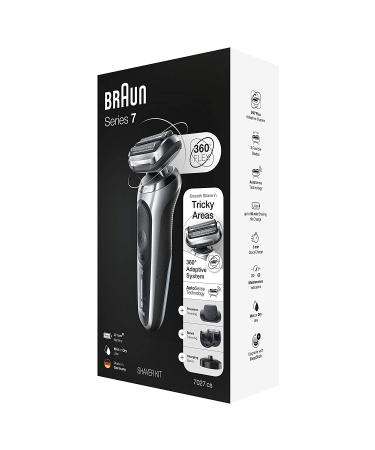 Braun Series 7 7027cs Electric Razor for Men - Waterproof Foil Shaver with Beard Trimmer, Rechargeable & Travel Case - Silver - Buy Online on GoSupps.com