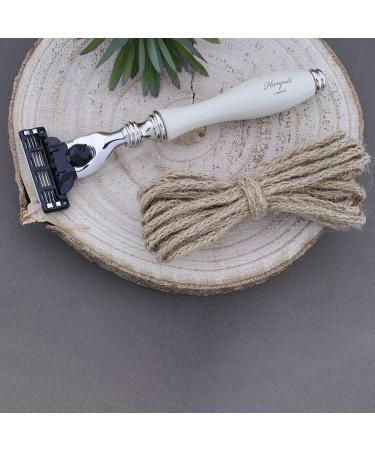 Premium 3-Piece Shaving Kit - Badger Brush & Edge Razor - Perfect Gift Set in White/Ivory - International Shipping Available - Buy Online on GoSupps.com