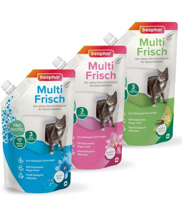 Beaphar Multi Frisch - Active Odor Stopper for Cat Toilets with Probiotics | Biodegradable & pH-Neutral | Fresh Breeze - 400g - Buy Online on GoSupps.com
