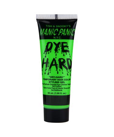 MANIC PANIC Electric Lizard Green Hair Dye Gel - Dye Hard - Temporary Washable Hair Color Gel In A Bright Green Shade With Strong Hold - Glows in Blacklight For Kids & Adults - Vegan (1.66 oz)