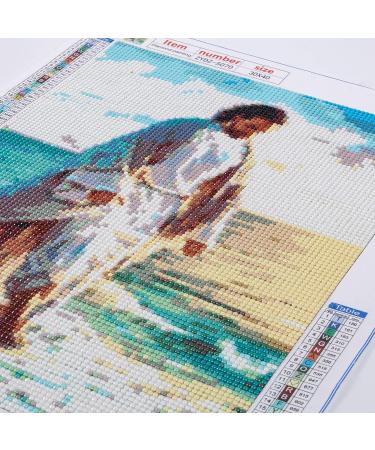 Sonsage Jesus Diamond Painting Kit - 5D Full Round Drill Gem DIY Craft for Home Decor - Easter Religion Christ Theme - 12x16 Inch - Buy Online on GoSupps.com