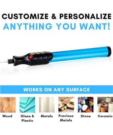 Easy Etcher Portable Precision Engraving Pen with 10 Stencils - DIY Electric Engraving Tool for Jewelry, Metal, Glass, Wood, Leather - Craft Scribe and Carving Tools - Buy Online on GoSupps.com