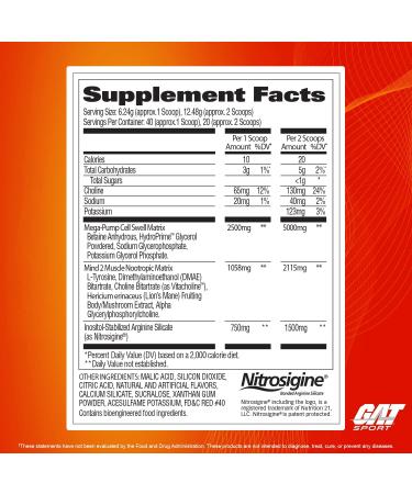 GAT Sport Pumptropic Mega-Pump & Laser Focus Powder | Stimulant-Free Strawberry Mango | 40 Servings | International Shipping - Buy Online on GoSupps.com