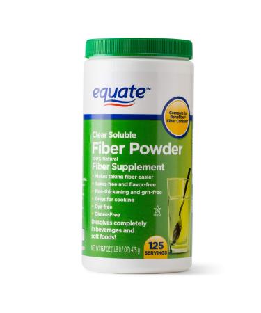 Equate Fiber Powder Clear Soluble - 125 Servings 16.7 oz (2)
