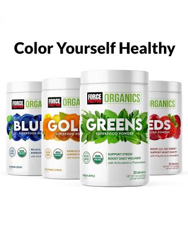 Force Factor Organics Reds Superfood Powder - All-Day Energy Boost with Beet Root & Chaga - Vegan & Non-GMO - 30 Servings - Buy Online on GoSupps.com