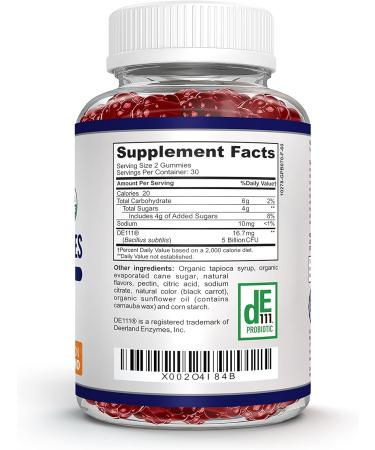 O!VITA Organic Probiotic Gummies - 5 Billion CFU Max Strength Strawberry Flavored Gut Health and Immune Support for Men Women and Kids (60 Non-GMO Gummies) - Buy Online on GoSupps.com