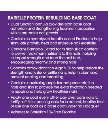 Barielle Protein Rebuilding Base Coat with Prosina - Strengthen and Nourish Your Nails - Buy Online on GoSupps.com