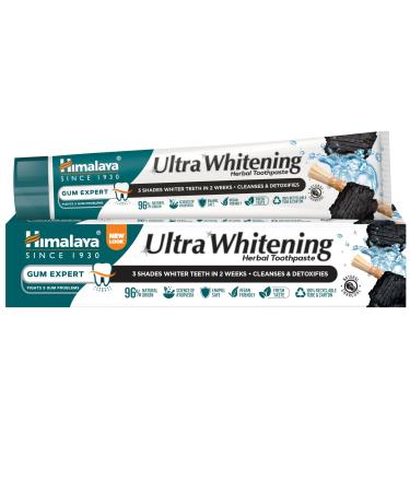 Himalaya Ultra Whitening Toothpaste Herbal Formulation with Activated Coconut Charcoal & Black Seed Oil 75 ml