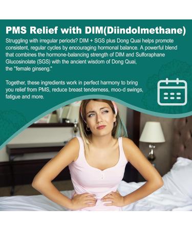DIM Supplement 200mg/400mg - Menopause Support for Women | Hot Flashes Mood Swings Sleep Disturbances Hormone Balance & PMS Relief | Estrogen Supplement with DIM SGS & Dong Quai - Buy Online on GoSupps.com