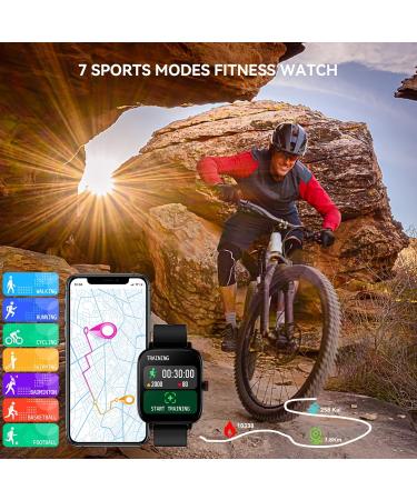 Luoba 1.69'' Full Touch Smart Watch for Women Men - Android Smartwatch with Call Answering, Sleep Monitor, Fitness Tracker - Compatible with Android iOS - Black - Buy Online on GoSupps.com
