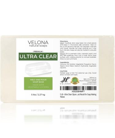 Velona 10 LB Ultra Clear Glycerin Soap Base | SLS/SLES Free | Melt and Pour | Transparent Natural Bar - Ideal for Soap Making - Buy Online on GoSupps.com