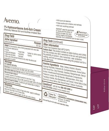 Aveeno Maximum Strength 1% Hydrocortisone Anti-Itch Cream with Triple Oat Complex, Aloe & Vitamin E - 1 Oz | Relief from Eczema, Psoriasis, Insect Bites & Poison Ivy - Buy Online on GoSupps.com