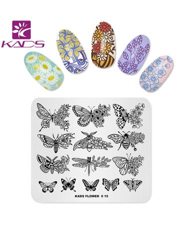 Buy KADS 7/6PCS Nail Art Stamp Plates - Flower Butterfly & Ocean Designs | Manicure Templates with 1 Stamper - International Shipping Available - Buy Online on GoSupps.com