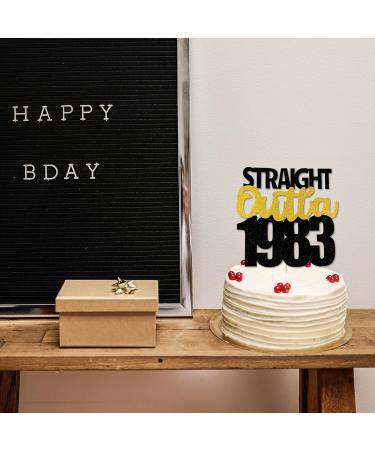 Straight Outta 1983 Cake Topper Glitter Cheers to 40 Years 40 and Fabulous Cake Topper for 40th Birthday Wedding Anniversary Party Sign Decorations By GotGala (1983) - Buy Online on GoSupps.com