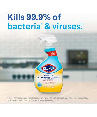 Clorox Disinfecting All Purpose Cleaner - Kills 99.9% of Bacteria & Viruses Bleach Free Crisp Lemon Scent - 32 oz - Buy Now for International Shipping - Buy Online on GoSupps.com