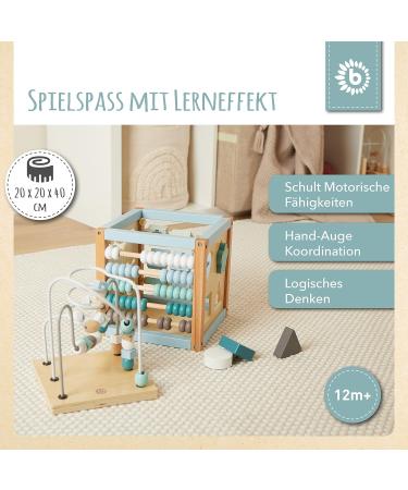 Bieco Scandi-Chic Motoric Cubes | Sustainable FSC Wooden Toys | Activity Center for Babies 1 Year+ | Perfect Motor Development Toy - Buy Online on GoSupps.com