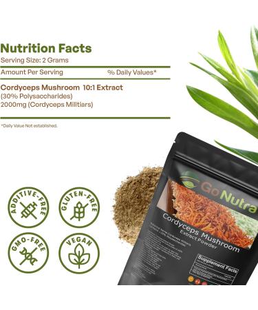 Go Nutra Cordyceps Mushroom Powder | Cordyceps Extract 30% Polysaccharides Non-GMO Pure Cordycep Powder 8 oz. (225 Grams) 8 Fl Oz (Pack of 1) - Buy Online on GoSupps.com