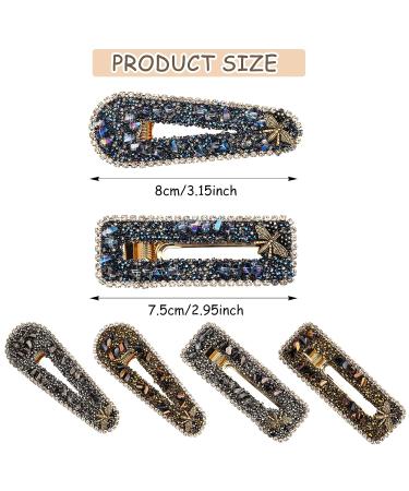6-Piece Rhinestone Hair Clips Set - Bling Crystal Alligator Barrettes for Women & Girls | Non-Slip Metal Pins for Daily, Party, Wedding - Hair Accessories - Buy Online on GoSupps.com