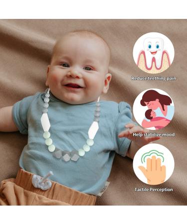Chew Necklaces for Sensory Kids 2 Pack Baby Silicone Teething Necklace Nursing Necklace Breastfeeding Teether Toys BPA Free Freezable Dishwasher and Refrigerator Safe - Buy Online on GoSupps.com