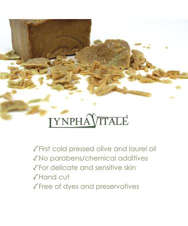 LYNPHA VITALE Aleppo Soap Bar - Handmade Organic Soap with Olive Oil & 16% Laurel Oil - Ideal for Sensitive Skin - 200 gr - Buy Online on GoSupps.com