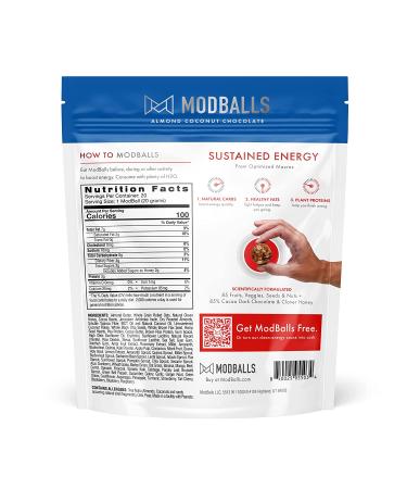 ModBalls - Pure Fuel for Clean Energy - 20 Servings - Almond Coconut Chocolate Energy Bites - Buy Online on GoSupps.com