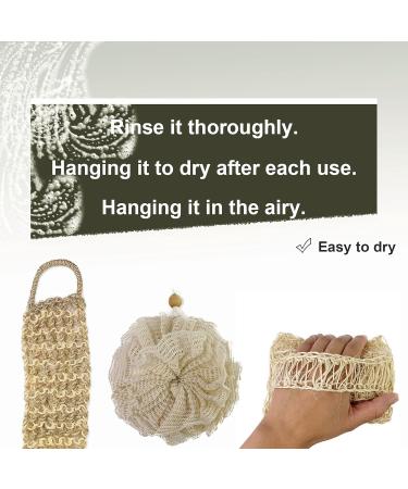 PPHAO Natural Loofah Sponge with Handle - Organic Exfoliating Scrubs for Body - Bath Scrubber Set for Women and Men - 3 Pack - Buy Online on GoSupps.com
