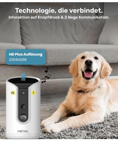 Pettec 360 Pet Camera & Automatic Feed Dispenser - Smart App Control Treats & Night Vision for Dogs & Cats - Buy Online on GoSupps.com