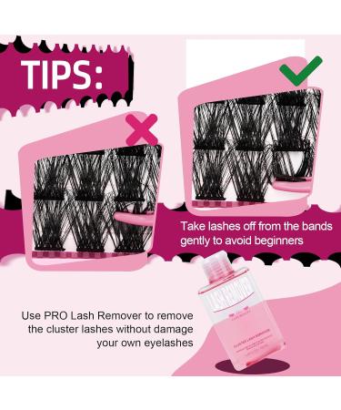 Pro Individual Eyelashes - 96 PCs Cluster Lashes with Rotating Mirror | DIY Eyelash Extensions | C Curl 10-16 Mix - Buy Online on GoSupps.com