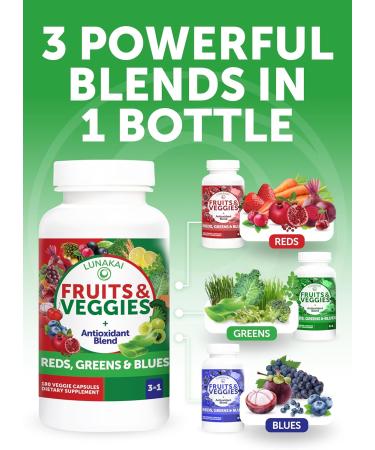 Lunakai USA Made Probiotic Gummies & Fruits & Veggies Capsules Digestive & Whole-Body Wellness Support 60 Gummies & 180 Veggie Capsules - Buy Online on GoSupps.com