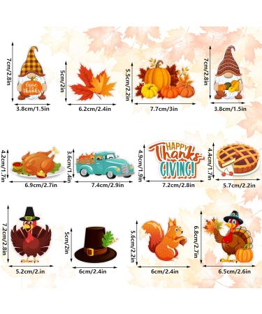 Whaline 72Pcs Thanksgiving Cupcake Topper 12 Designs Turkey Pumpkin Maple Leaf Gnome Cupcake Picks Cartoon Fall Food Picks with Sticks Glue Point for Autumn Thanksgiving Party Supplies Cake Decor - Buy Online on GoSupps.com