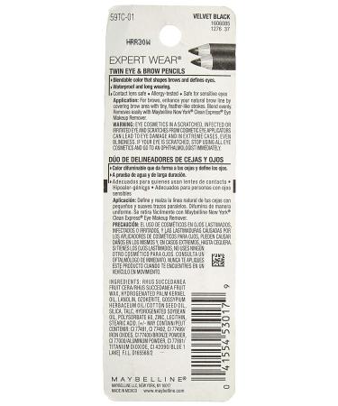 Maybelline Expert Eyes Twin Brow & Eye Pencils Velvet Black - 0.06 Oz - Buy Online on GoSupps.com